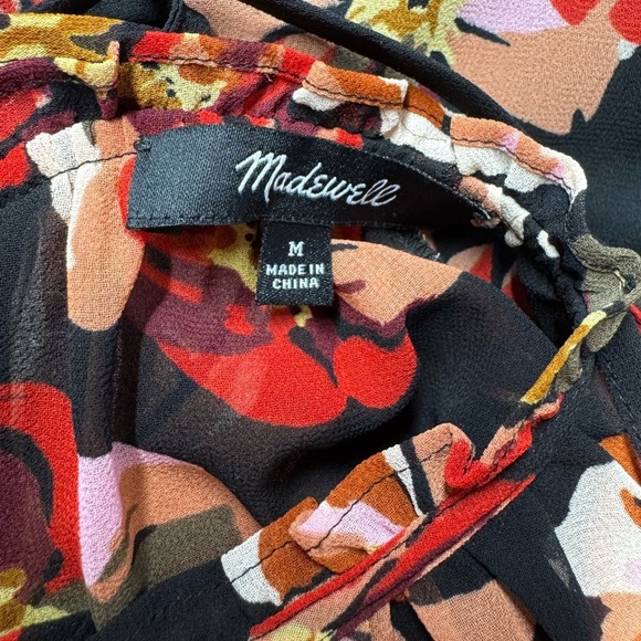 MADEWELL Shirred Midi Dress French Rose M - Picture 12 of 14